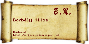 Borbély Milos névjegykártya