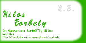 milos borbely business card